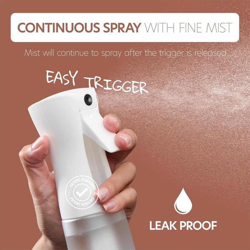 MIGHTY STRONG 10 OZ Continuous Spray Bottles - Ultra Fine Mist Sprayer | Water Spray Bottle For Hair Stuff, Mister Spray Bottle For Plants Mister | Hair Spray Bottles For Hairstyling, Cleaning, Salons - Image 3